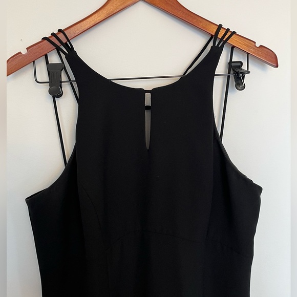 Vintage Selina Canada Black Midi Dress Sleek Sleeveless Minimalist Style SZ 12 - Picture 3 of 7